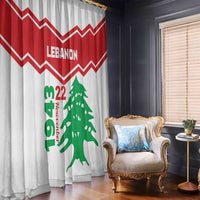 Lebanon Independence Day Window Curtain Cedrus libani - Wonder Print Shop