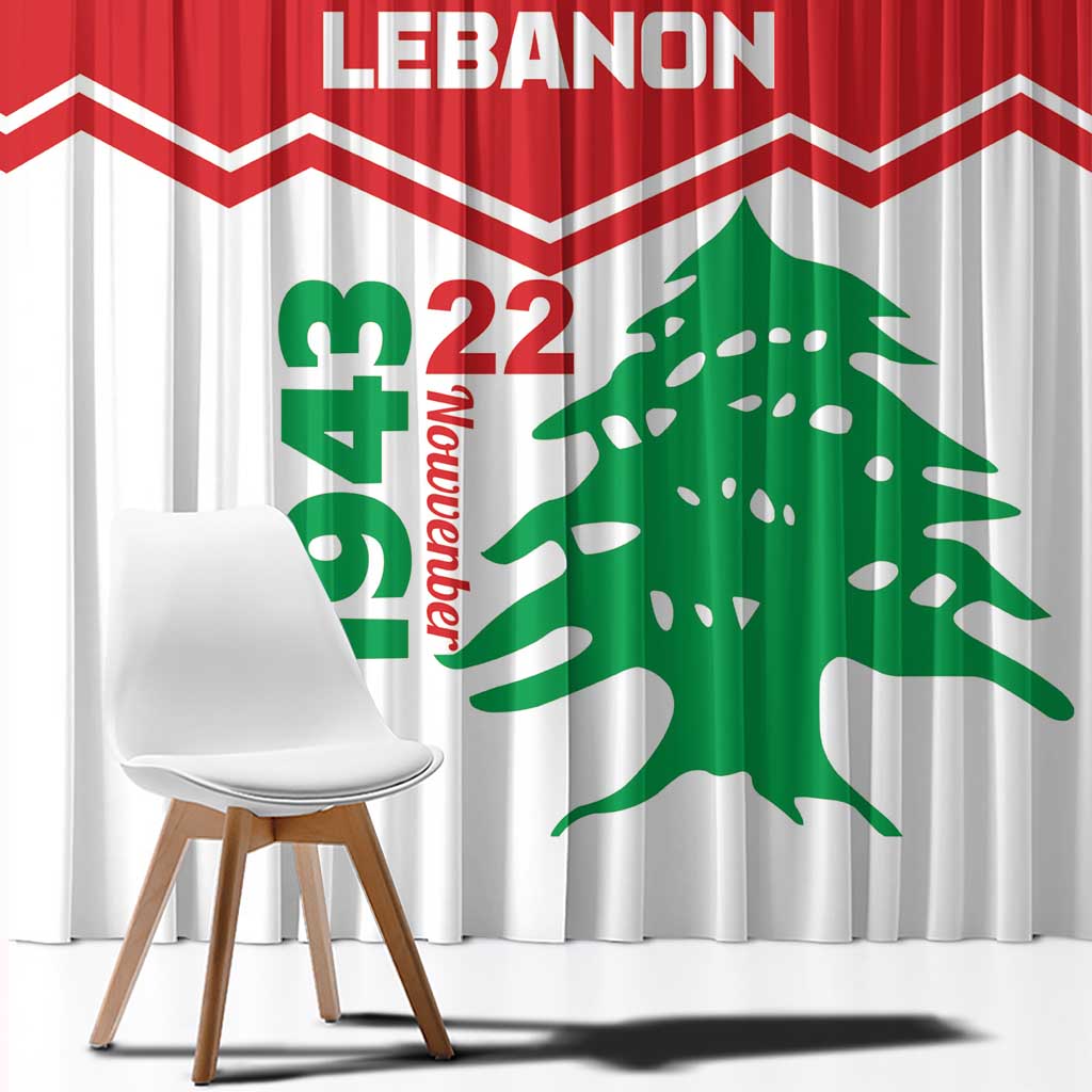 Lebanon Independence Day Window Curtain Cedrus libani - Wonder Print Shop