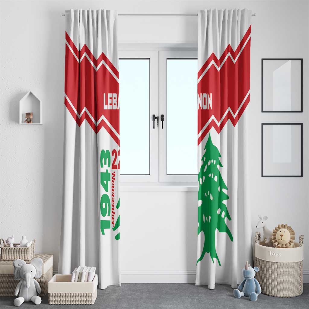 Lebanon Independence Day Window Curtain Cedrus libani - Wonder Print Shop