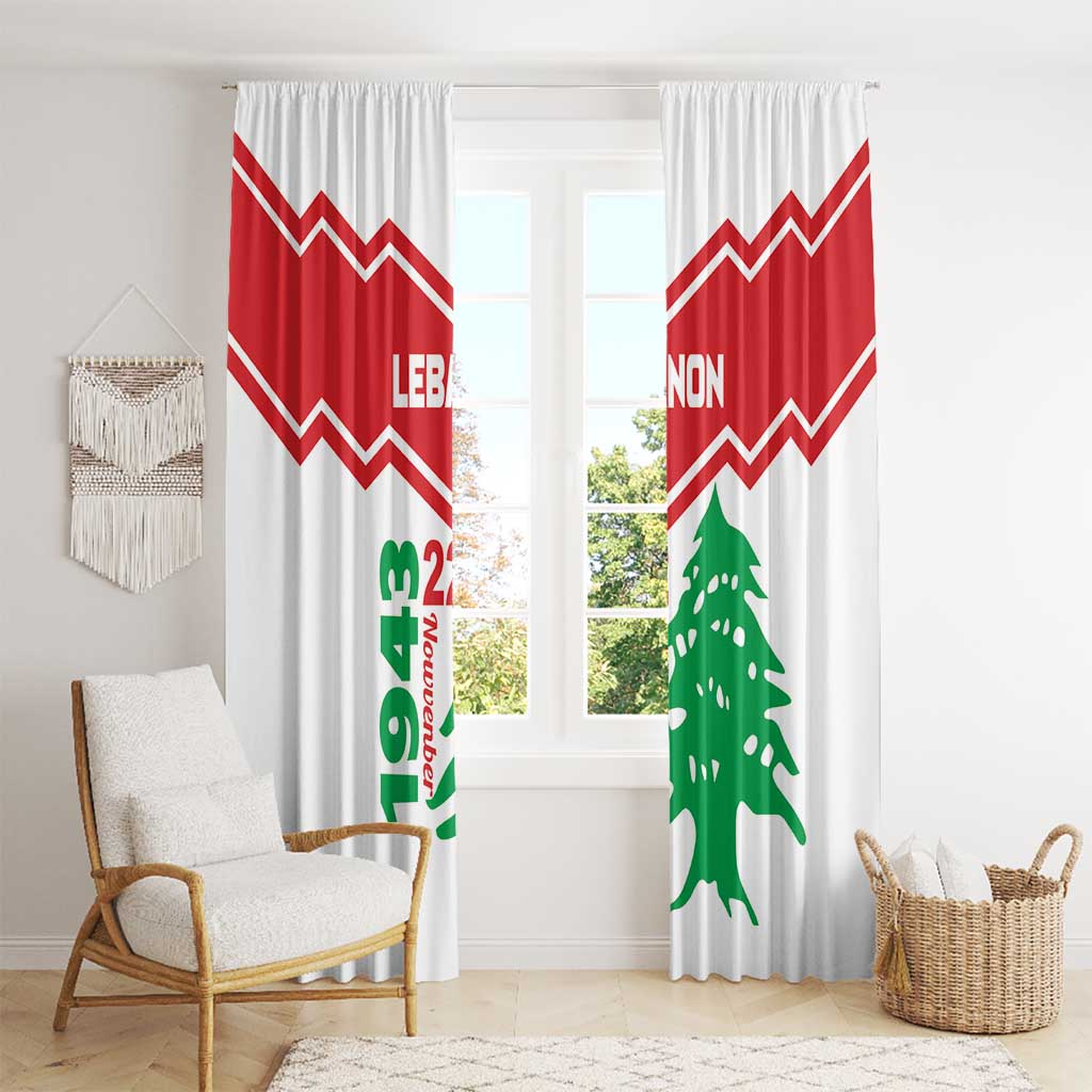 Lebanon Independence Day Window Curtain Cedrus libani - Wonder Print Shop