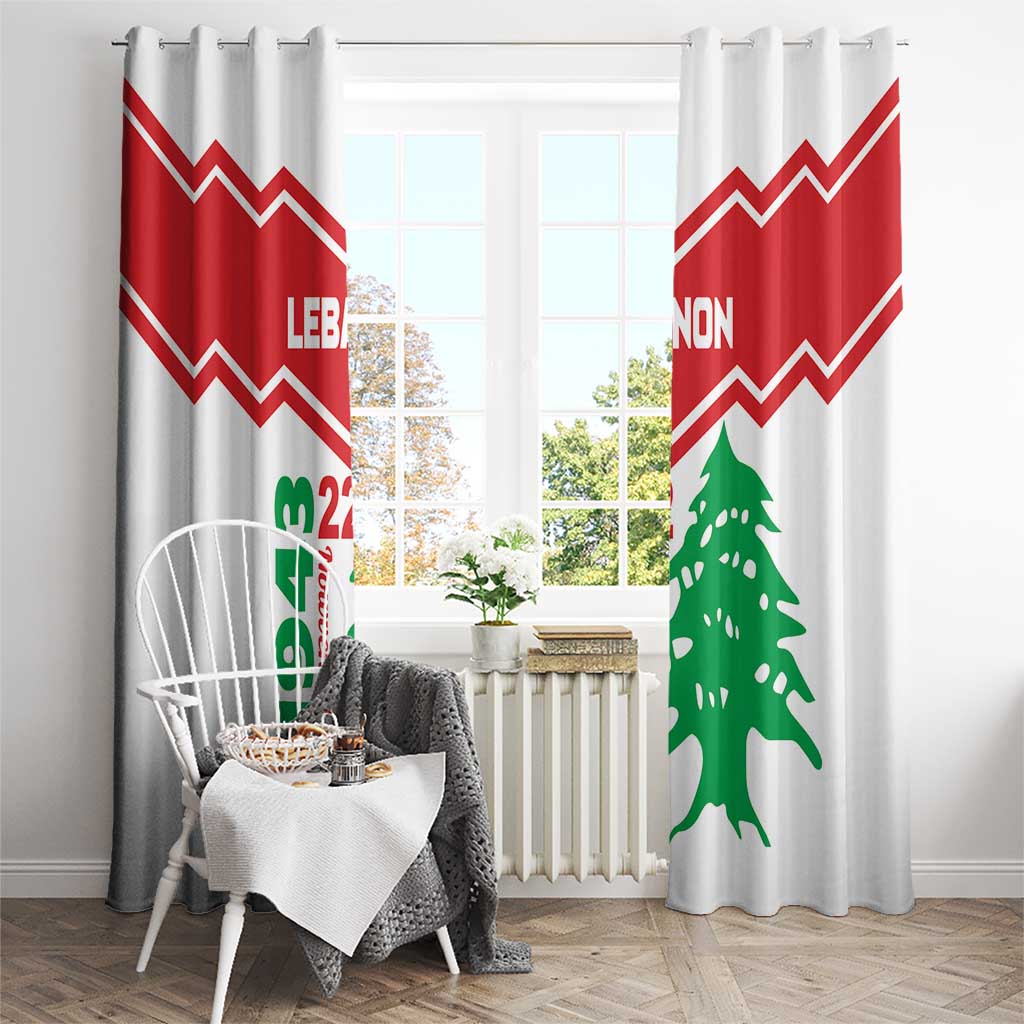 Lebanon Independence Day Window Curtain Cedrus libani - Wonder Print Shop