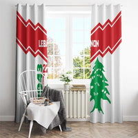 Lebanon Independence Day Window Curtain Cedrus libani - Wonder Print Shop