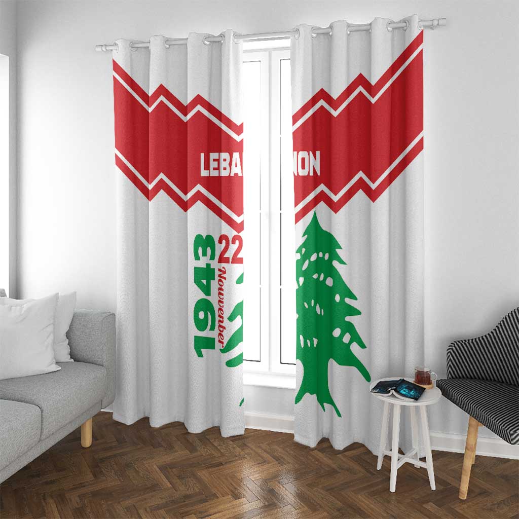 Lebanon Independence Day Window Curtain Cedrus libani - Wonder Print Shop