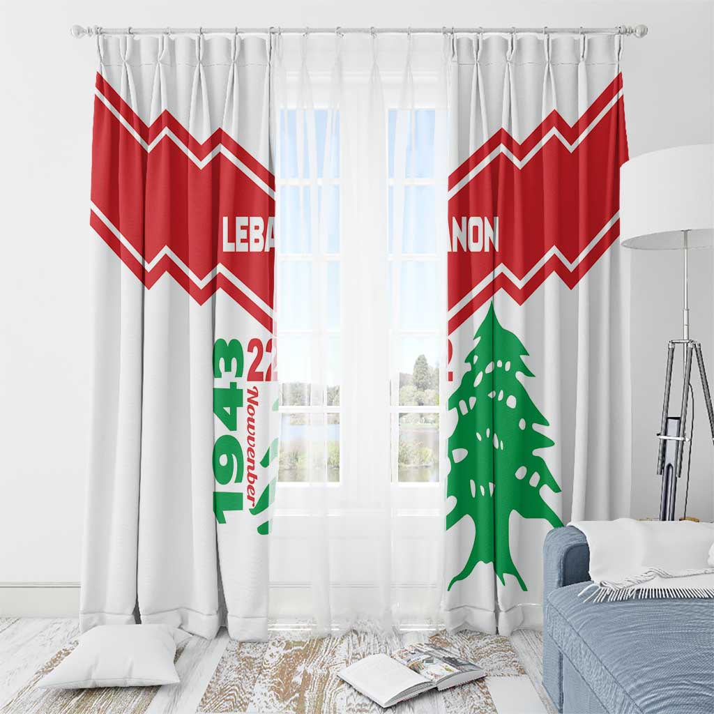 Lebanon Independence Day Window Curtain Cedrus libani - Wonder Print Shop