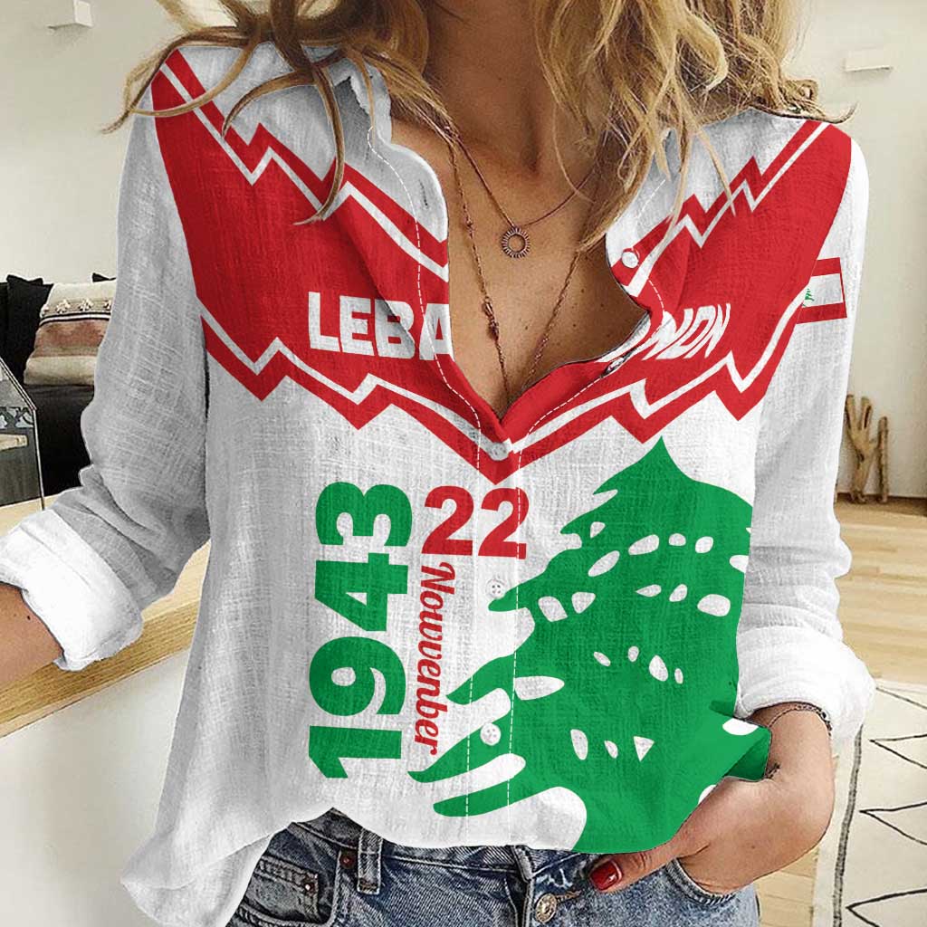 Personalized Lebanon Independence Day Women Casual Shirt Cedrus libani - Wonder Print Shop