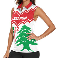 Personalized Lebanon Independence Day Women Sleeveless Polo Shirt Cedrus libani - Wonder Print Shop