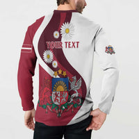 Personalized Latvia Button Sweatshirt Dievs sveti Latviju - Wonder Print Shop
