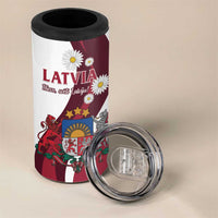 Personalized Latvia 4 in 1 Can Cooler Tumbler Dievs sveti Latviju! - Wonder Print Shop