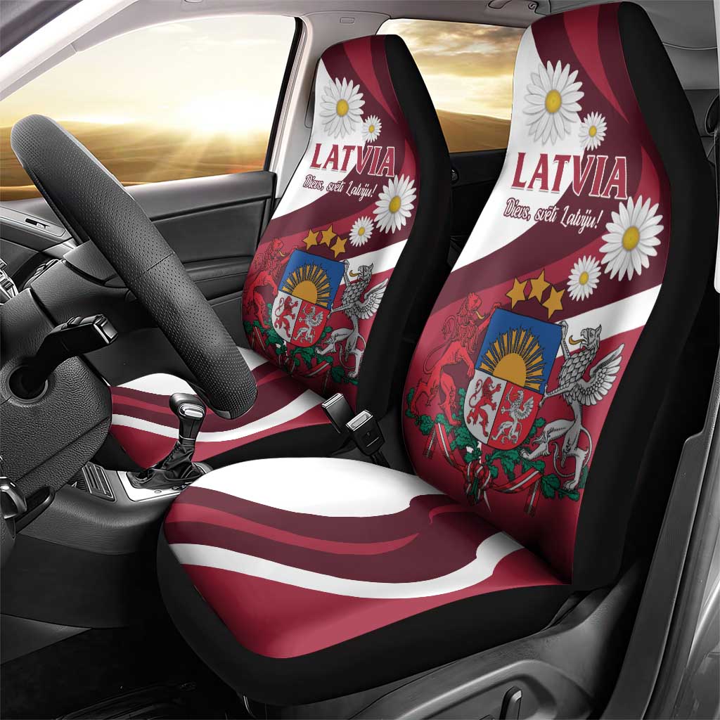 Latvia Car Seat Cover Dievs sveti Latviju - Wonder Print Shop