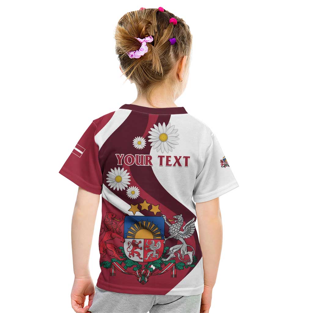 Personalized Latvia Kid T Shirt Dievs sveti Latviju - Wonder Print Shop
