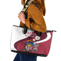 Latvia Leather Tote Bag Dievs sveti Latviju - Wonder Print Shop