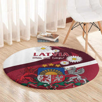 Latvia Round Carpet Dievs sveti Latviju