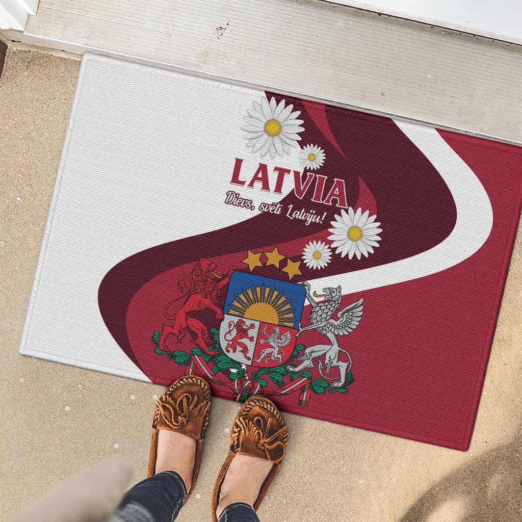 Latvia Rubber Doormat Dievs sveti Latviju - Wonder Print Shop