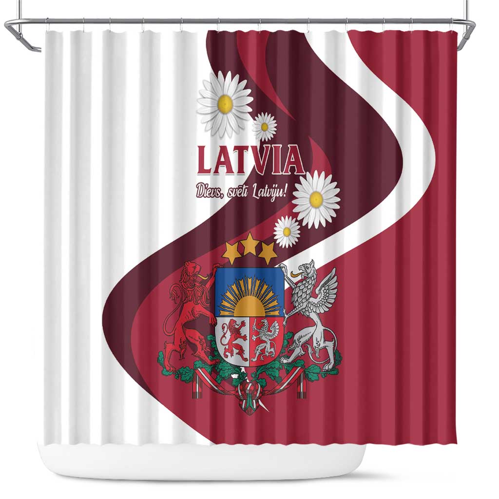 Latvia Shower Curtain Dievs sveti Latviju