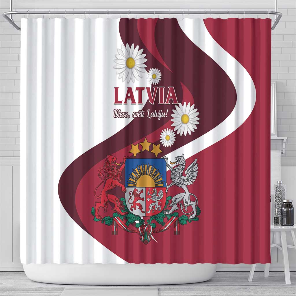 Latvia Shower Curtain Dievs sveti Latviju