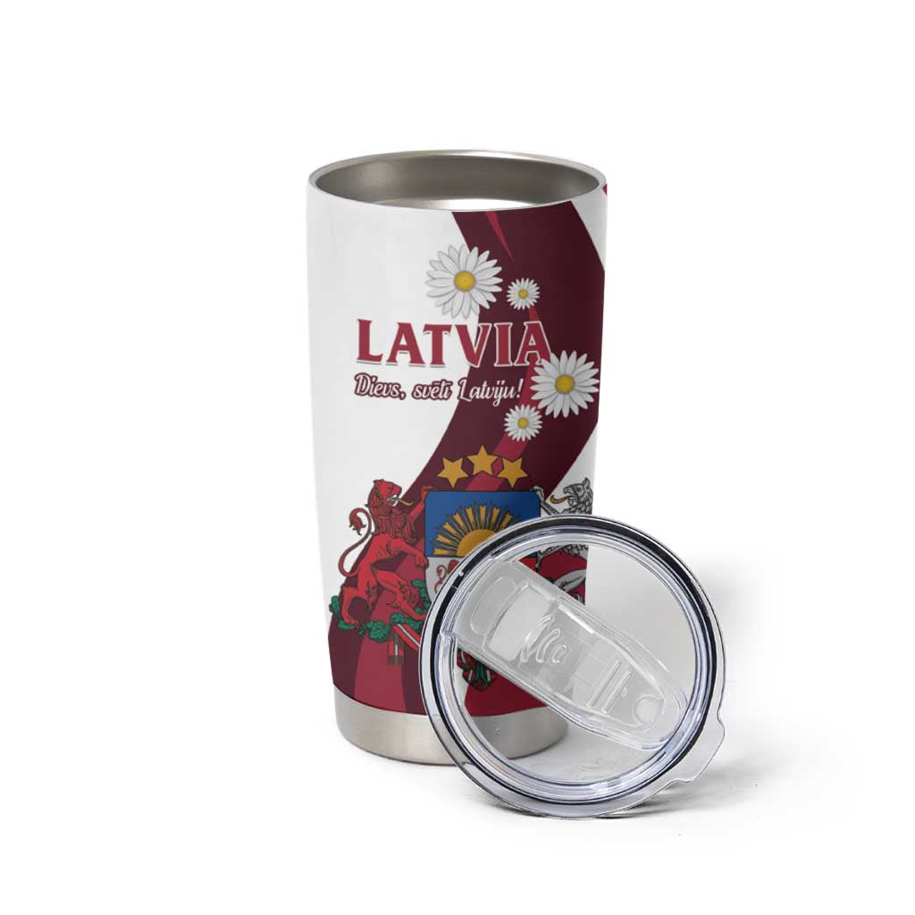 Personalized Latvia Tumbler Cup Dievs sveti Latviju! - Wonder Print Shop