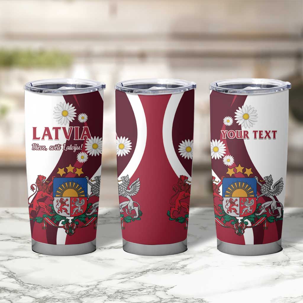 Personalized Latvia Tumbler Cup Dievs sveti Latviju! - Wonder Print Shop