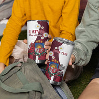 Personalized Latvia Tumbler Cup Dievs sveti Latviju! - Wonder Print Shop