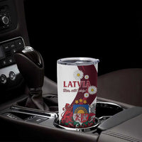 Personalized Latvia Tumbler Cup Dievs sveti Latviju! - Wonder Print Shop