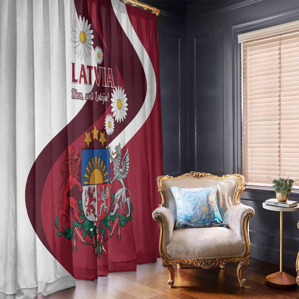 Latvia Window Curtain Dievs sveti Latviju - Wonder Print Shop