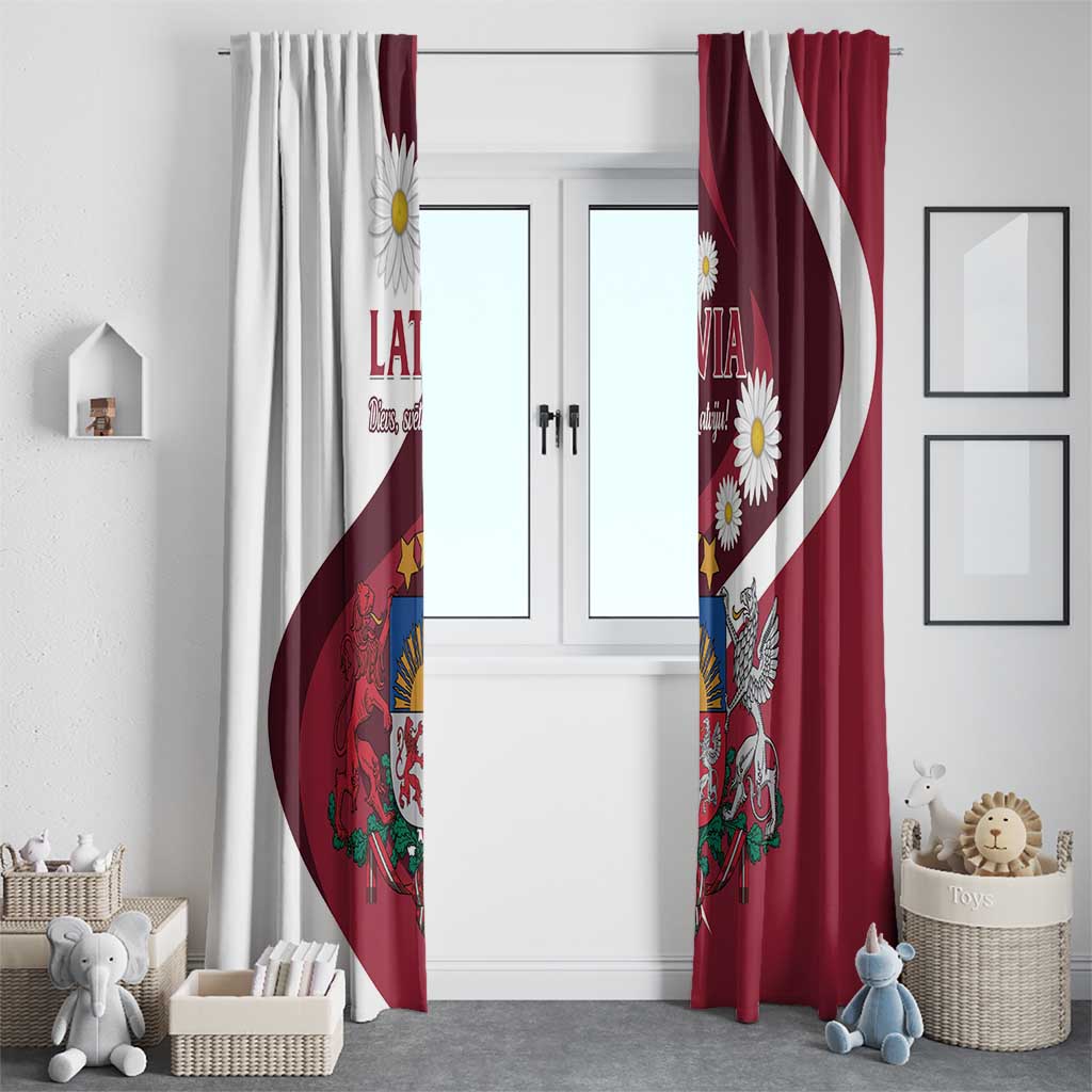 Latvia Window Curtain Dievs sveti Latviju - Wonder Print Shop