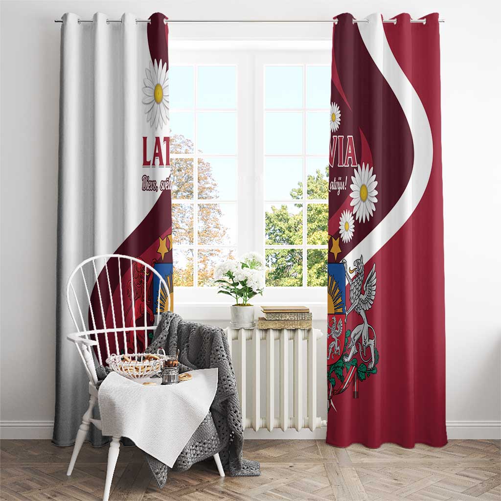 Latvia Window Curtain Dievs sveti Latviju - Wonder Print Shop