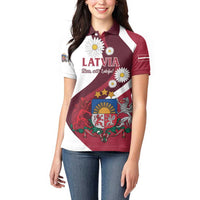 Personalized Latvia Women Polo Shirt Dievs sveti Latviju - Wonder Print Shop