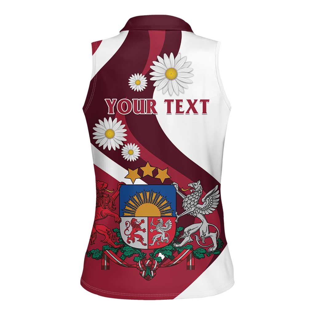 Personalized Latvia Women Sleeveless Polo Shirt Dievs sveti Latviju - Wonder Print Shop