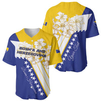 Personalized Bosnia and Herzegovina Baseball Jersey Stars With Golden Lily - Wonder Print Shop
