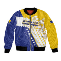 Personalized Bosnia and Herzegovina Bomber Jacket Stars With Golden Lily - Wonder Print Shop