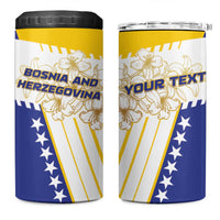 Personalized Bosnia and Herzegovina 4 in 1 Can Cooler Tumbler Stars With Golden Lily - Wonder Print Shop