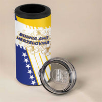 Personalized Bosnia and Herzegovina 4 in 1 Can Cooler Tumbler Stars With Golden Lily - Wonder Print Shop