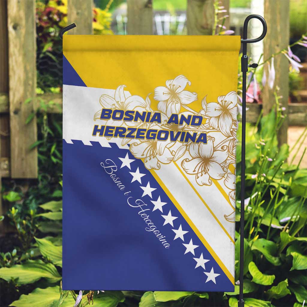 Bosnia and Herzegovina Garden Flag Stars With Golden Lily - Wonder Print Shop