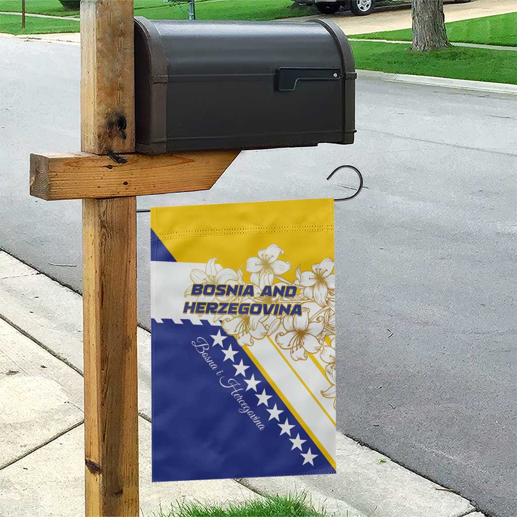 Bosnia and Herzegovina Garden Flag Stars With Golden Lily - Wonder Print Shop