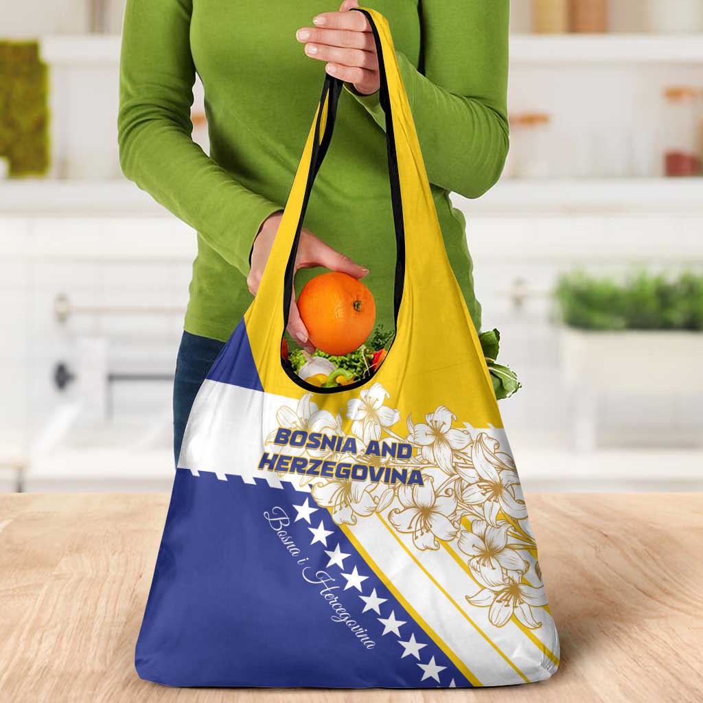 Bosnia and Herzegovina Grocery Bag Stars With Golden Lily