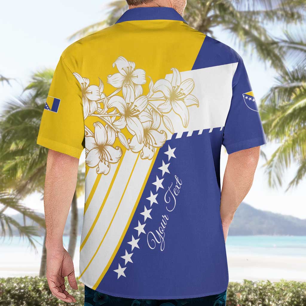 Personalized Bosnia and Herzegovina Hawaiian Shirt Stars With Golden Lily - Wonder Print Shop