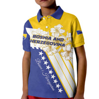 Personalized Bosnia and Herzegovina Kid Polo Shirt Stars With Golden Lily - Wonder Print Shop