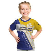 Personalized Bosnia and Herzegovina Kid T Shirt Stars With Golden Lily - Wonder Print Shop