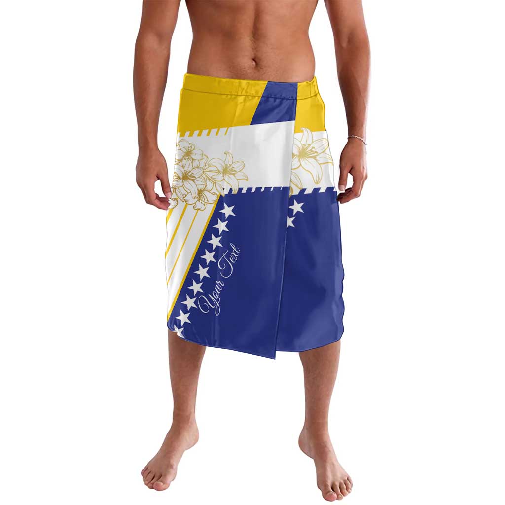 Personalized Bosnia and Herzegovina Lavalava Stars With Golden Lily - Wonder Print Shop
