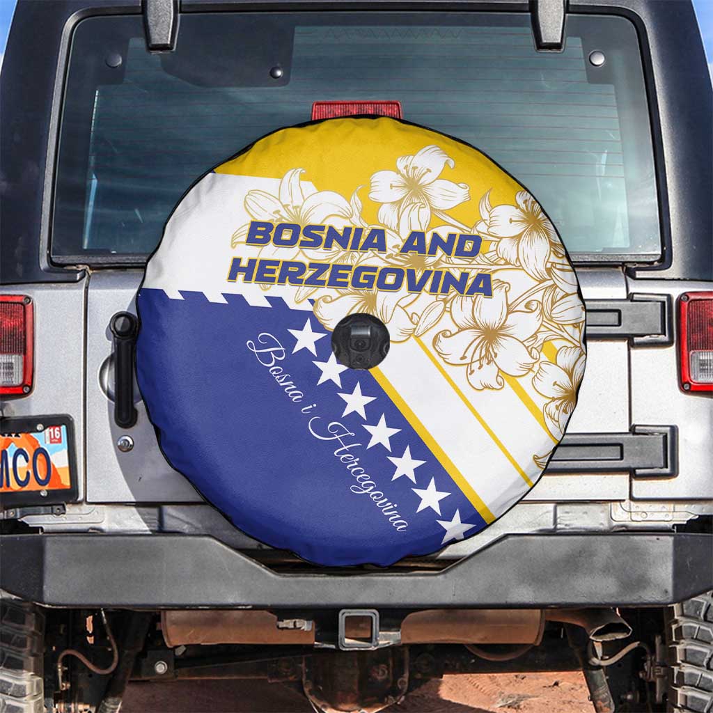 Bosnia and Herzegovina Spare Tire Cover Stars With Golden Lily - Wonder Print Shop
