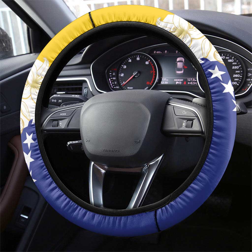 Bosnia and Herzegovina Steering Wheel Cover Stars With Golden Lily - Wonder Print Shop