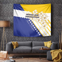 Bosnia and Herzegovina Tapestry Stars With Golden Lily - Wonder Print Shop