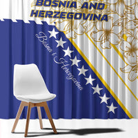 Bosnia and Herzegovina Window Curtain Stars With Golden Lily - Wonder Print Shop