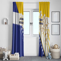 Bosnia and Herzegovina Window Curtain Stars With Golden Lily - Wonder Print Shop