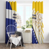 Bosnia and Herzegovina Window Curtain Stars With Golden Lily - Wonder Print Shop