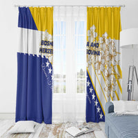 Bosnia and Herzegovina Window Curtain Stars With Golden Lily - Wonder Print Shop