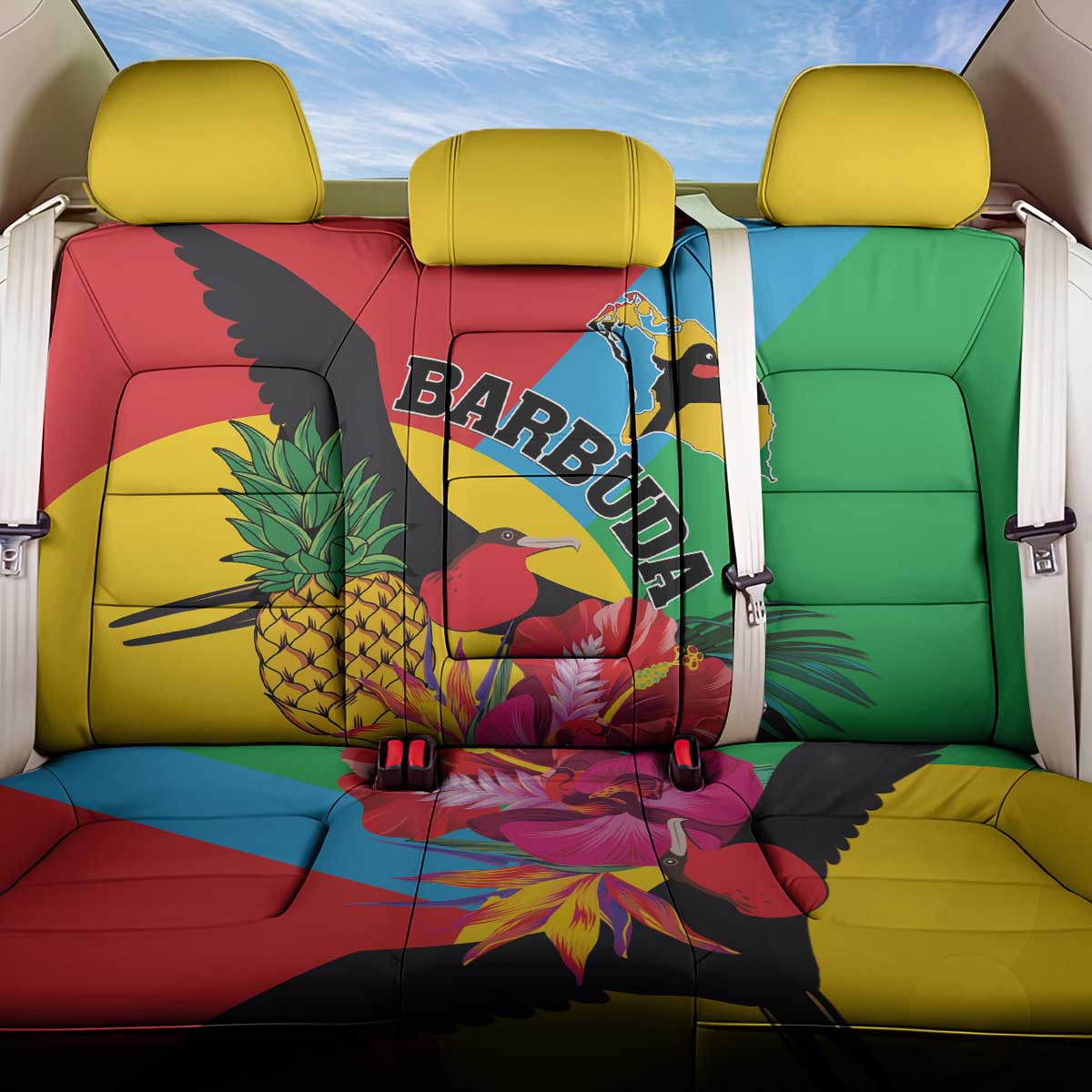 Barbuda Back Car Seat Cover Frigate Bird Tropical Style