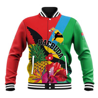 Personalised Barbuda Baseball Jacket Frigate Bird Tropical Style