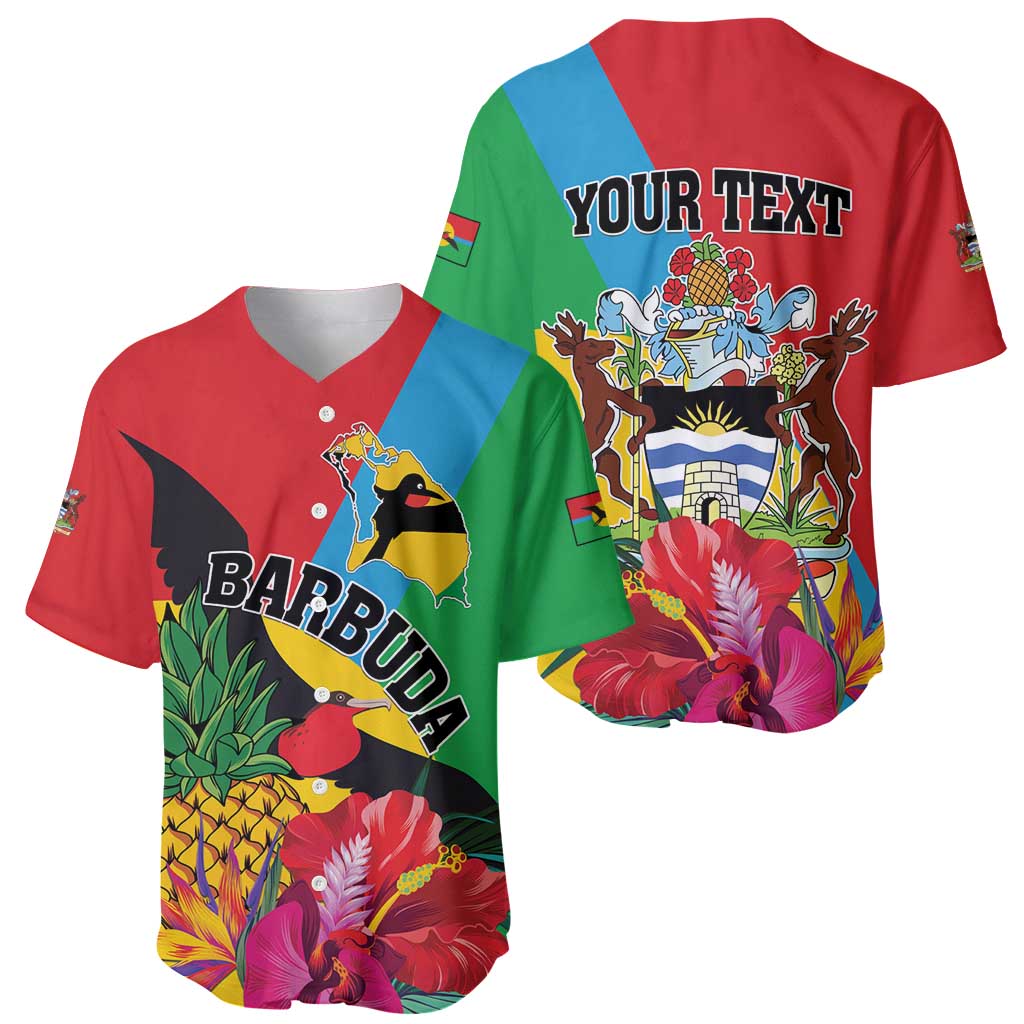 Personalised Barbuda Baseball Jersey Frigate Bird Tropical Style