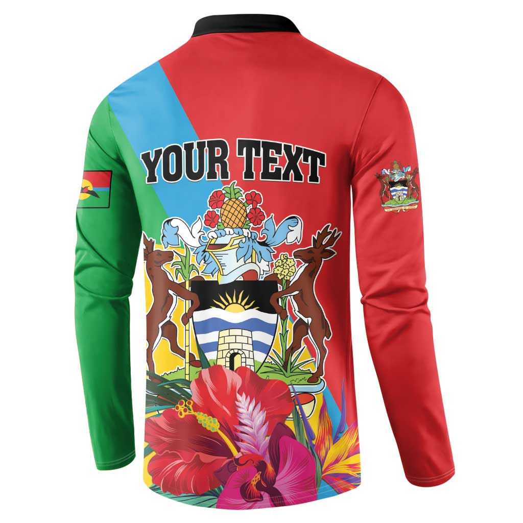 Personalised Barbuda Button Sweatshirt Frigate Bird Tropical Style